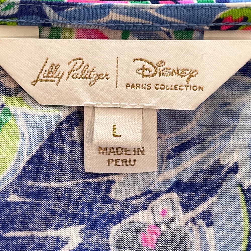 LILLY PULITZER + DISNEY PARKS colorful EUC 100% Cotton knit dress size L (12-14) - Picture 3 of 10